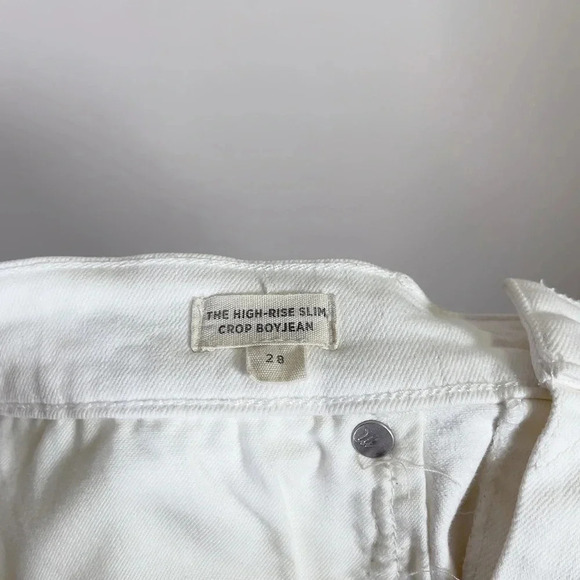 Madewell The High Rise Slim Crop Boy  Friend Jeans In Tile White - Picture 8 of 16